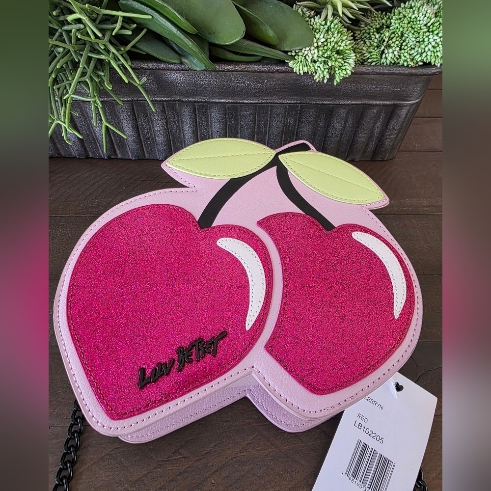 Betsey Johnson NWT Cherry Crossbody Glitter Bag - Picture 8 of 9
